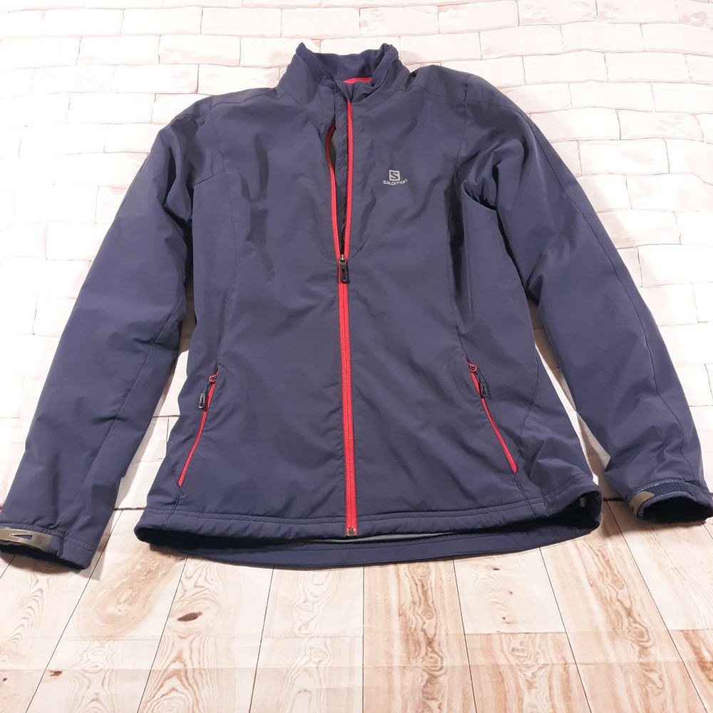 Salomon Puffer Jacket Womens L Clima Wind Full Zip Outdoor Hiking Winter